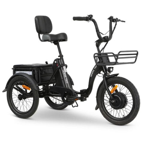 Go Bike TRIO Crossover Lightweight Foldable Electric Tricycle Black Right Angle View