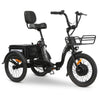 Image of Go Bike TRIO Crossover Lightweight Foldable Electric Tricycle Black Right Angle View