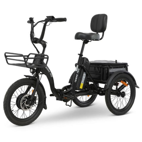 Go Bike TRIO Crossover Lightweight Foldable Electric Tricycle Black in Left Angle View