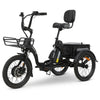 Image of Go Bike TRIO Crossover Lightweight Foldable Electric Tricycle Black in Left Angle View