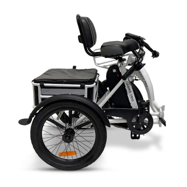 Go Bike TRIO Crossover Lightweight Foldable Electric Tricycle Folded in Right Side View
