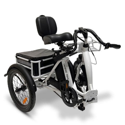 Go Bike TRIO Crossover Lightweight Foldable Electric Tricycle White Folded
