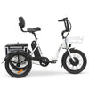 Image of Go Bike TRIO Crossover Lightweight Foldable Electric Tricycle in Left Rear View White in Right Side View