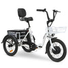 Image of Go Bike TRIO Crossover Lightweight Foldable Electric Tricycle White in Right Angle View