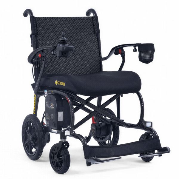 Golden Cricket LT Carbon Folding Power Wheelchair Full View