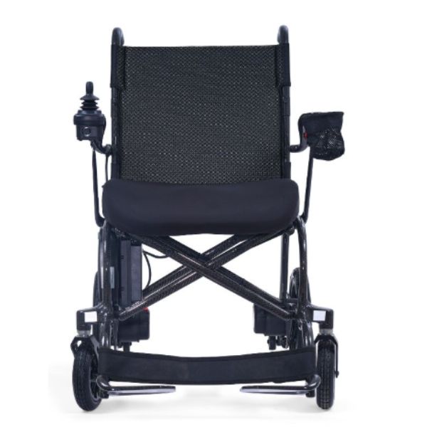 Golden Cricket LT Carbon Folding Power Wheelchair Front View
