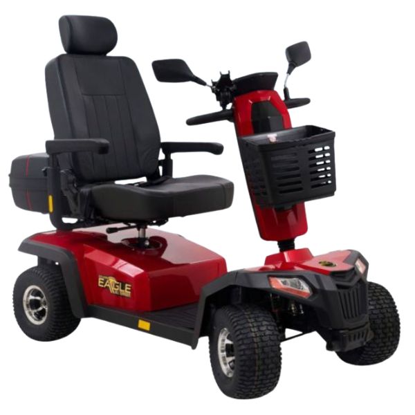 Golden Technologies Eagle All-Terrain 4-Wheel Mobility Scooter Red in Right Angle View
