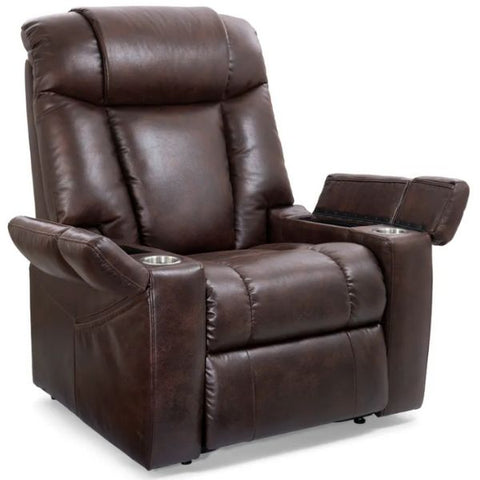 Golden Technologies Rhea Power Lift Chair PR442 Maple Color with cup holder compartment open
