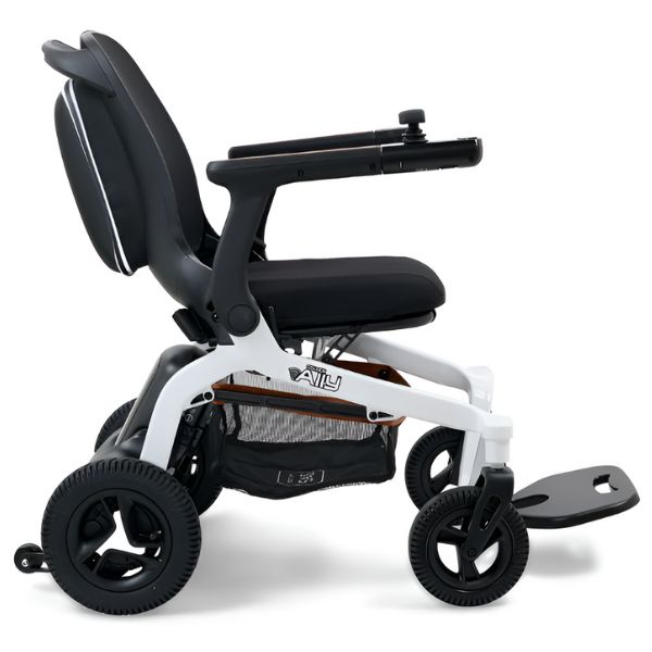 Golden Ally Portable Power Wheelchair (GP303) Wihte Color Right Side  View 