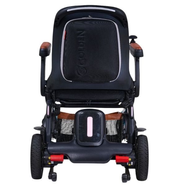 Golden Ally Pro Folding Electric Wheelchair GP304 in Grey Color Frame Back View