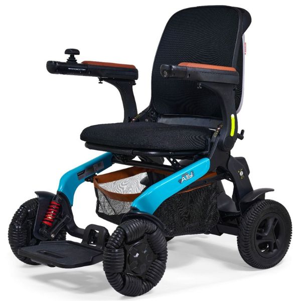 Golden Ally Pro Folding Electric Wheelchair GP304 in Teal Color Frame