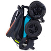 Image of Golden Ally Pro Folding Electric Wheelchair GP304 in Teal Color Frame Folded Side View