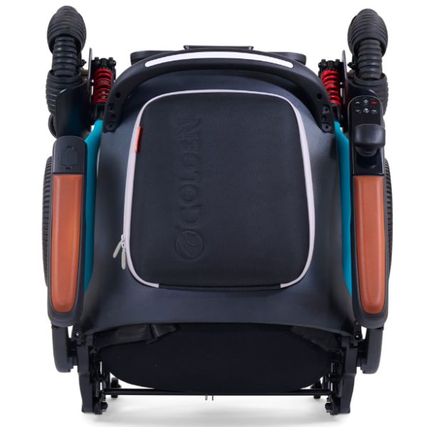 Golden Ally Pro Folding Electric Wheelchair GP304 in Teal Color Frame Folded Top View