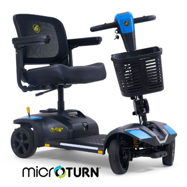 Golden Buzzaround  XL+ with blue accents on a white background, featuring the MicroTurn logo