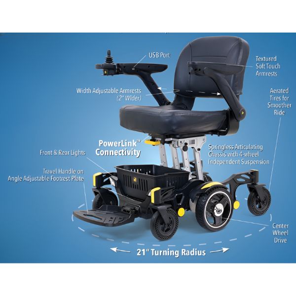 Golden Buzzarround CarryOn  Portable Electric Wheelchair GP130 Features