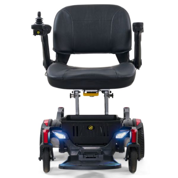 Golden Buzzarround CarryOn  Portable Electric Wheelchair GP130 Velevt Red Shroud Front View