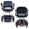 Image of Golden_Buzzarround_CarryOn_Portable_Electric_Wheelchair_GP130_Velvet_Red_Shroud_Front_and_Back_View