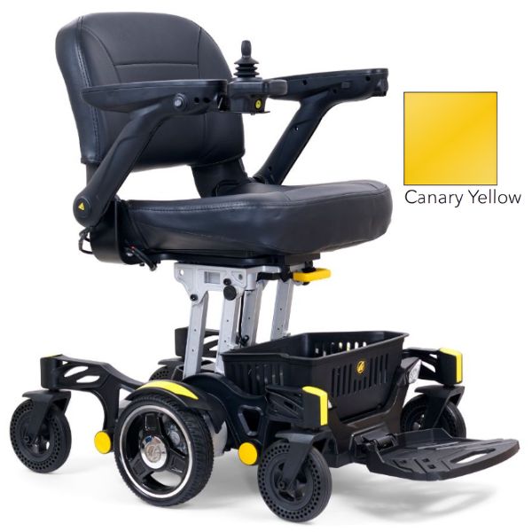 Golden Buzzarround CarryOn  Portable Electric Wheelchair GP130 with Canary Yellow Shroud