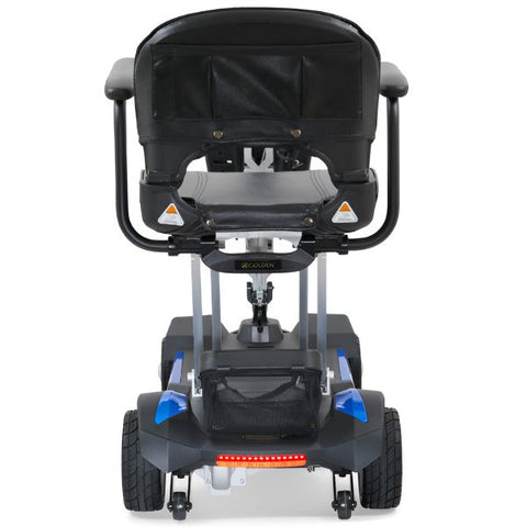 Golden Technologies Buzzaround Carry On Folding Mobility Scooter GB120 Blue Color Back View