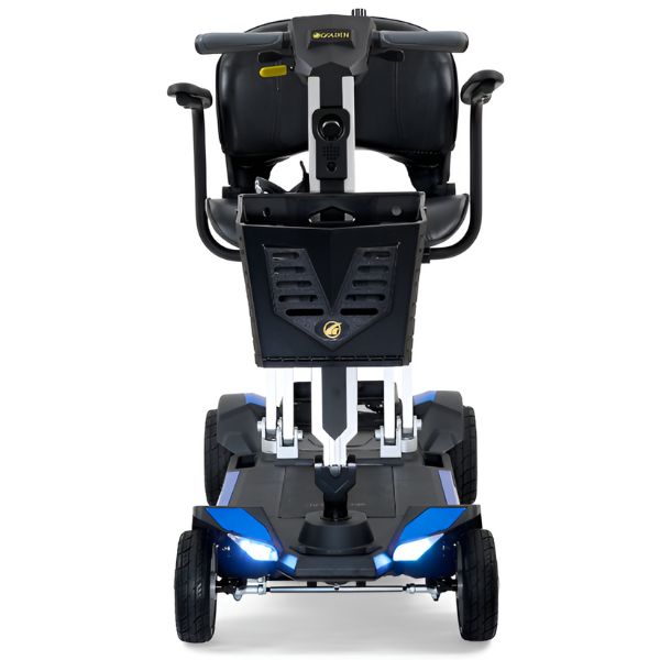 Golden Technologies Buzzaround Carry On Folding Mobility Scooter GB120 Blue Color Front View