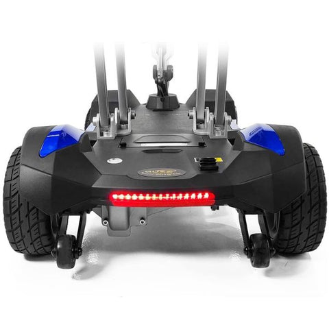 Golden Technologies Buzzaround Carry On Folding Mobility Scooter GB120 Blue Color Rear Lights View