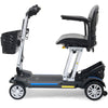 Image of Golden Technologies Buzzaround Carry On Folding Mobility Scooter GB120 Foldable Seat Blue Color Left Side View