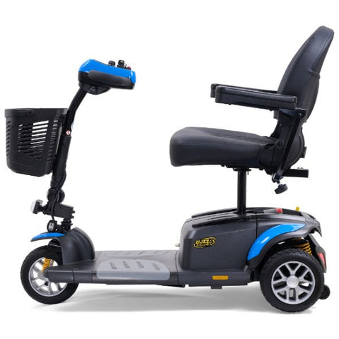Golden Technologies Buzzaround Extreme 3-Wheel Mobility Scooter GB118 Blue Color Shroud Left Side View