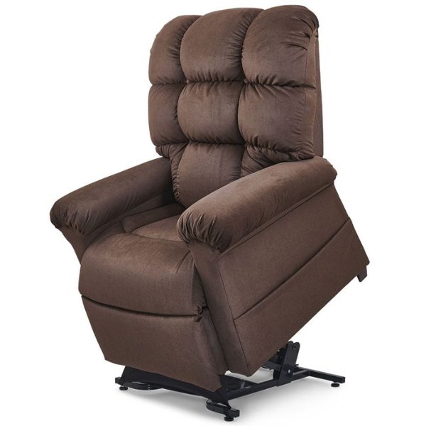 Golden Technologies Cloud With MaxiComfort PR517 Lift Chair Hazel Nut Fabric Lifted Left Side   View
