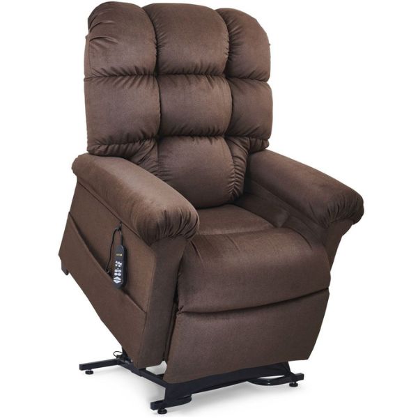 Golden Technologies Cloud With MaxiComfort PR517 Lift Chair Hazel Nut Fabric Lifted Right Side View