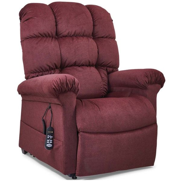 Golden Technologies Cloud With MaxiComfort PR517 Lift Chair Shiraz Fabric Right Side View with Remote on the side 
