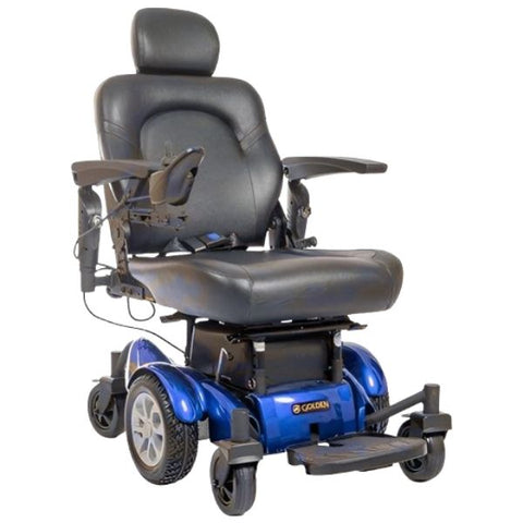 Golden Technologies Compass HD Bariatric Power Chair GP620M Front Left View in Blue Color