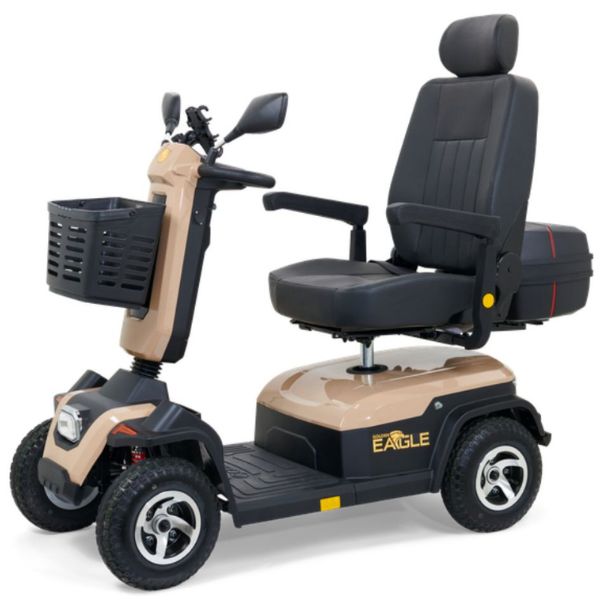 Golden Technologies Eagle 4-Wheel Mobility Scooter in Tan Color Upper Left Side View