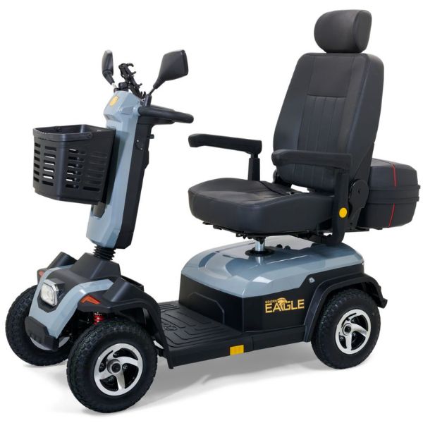 Golden Technologies Eagle 4-Wheel Mobility Scooter in Tan in Grey Color Upper Left Side View