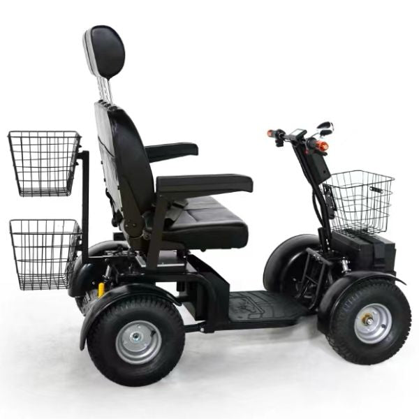 Green Transporter Cheeta Ninja All-Terrain Mobility Scooter Dual Seat Side View