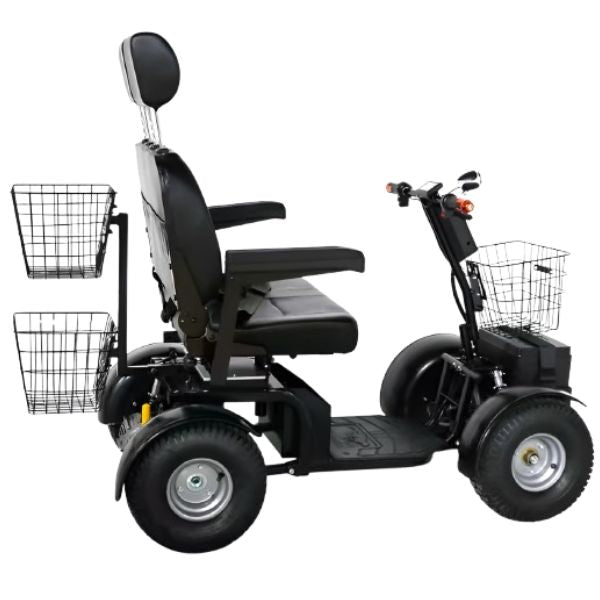 Green Transporter Cheeta Ninja All-Terrain Mobility Scooter with Dual Seat Left Side View