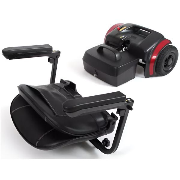 Journey Health & Lifestyle Adventure Mobility Scooter Folded Seat, battery Pack and Motor View