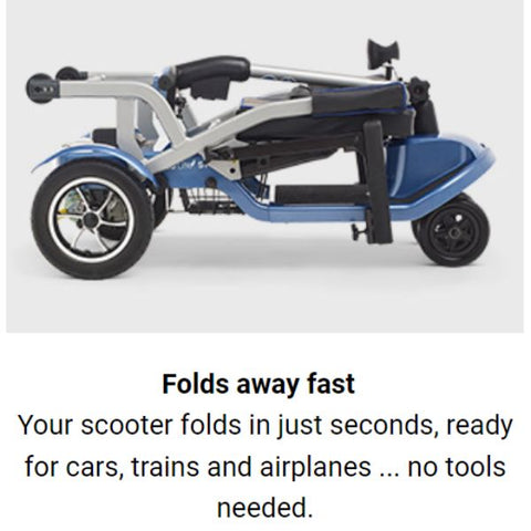 Journey So Lite™ Lightweight Folding Scooter Folded Up with Description