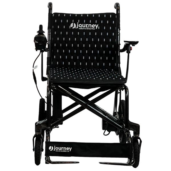 Journey Air Elite Lightweight Folding Power Chair Black Color Front View
