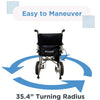 Image of Journey Air Lightweight Folding Power Chair Turning Radius