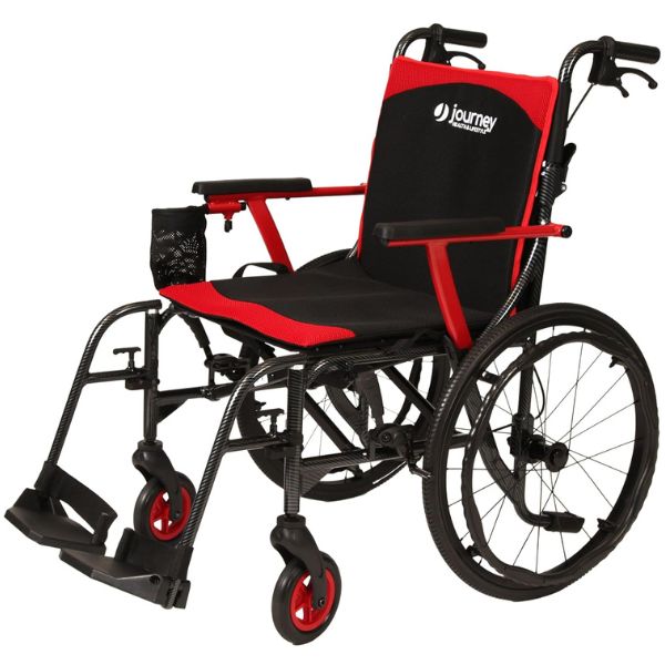 Journey So Lite C2 Ultra Lightweight Wheelchair Shown in Black/Red Color