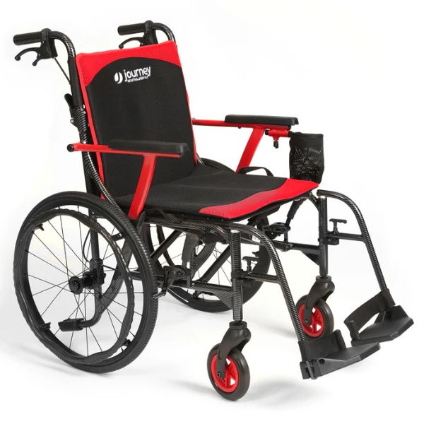 Journey So Lite C2 Ultra Lightweight Wheelchair Shown in Black/Red Color