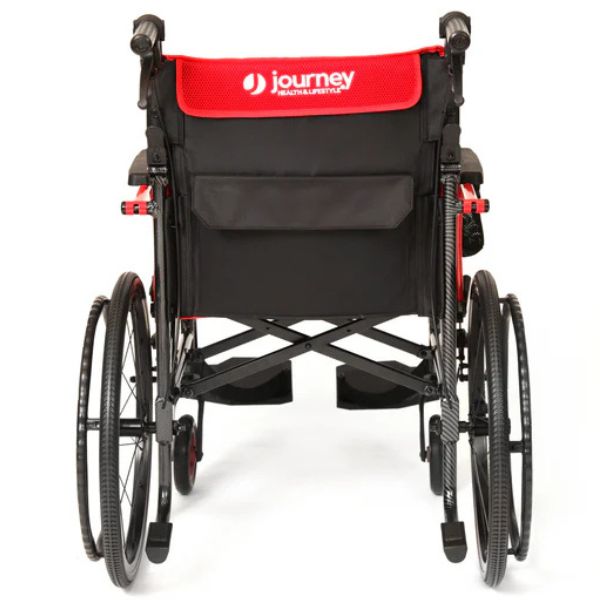Journey So Lite C2 Ultra Lightweight Wheelchair Shown in Black/Red Color Back View