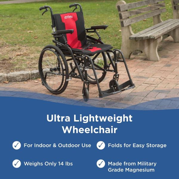 Journey So Lite C2 Ultra Lightweight Wheelchair in  Red Color  Saying its Features