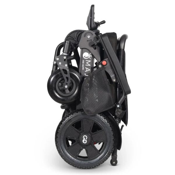 ComfyGo MAJESTIC 440 HD Plus Remote-Control Heavy-Duty Power Wheelchair in Folding POsition