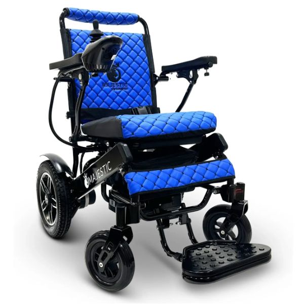  MAJESTIC IQ-8000 Remote Controlled Lightweight Electric Wheelchair Blue Cushion
