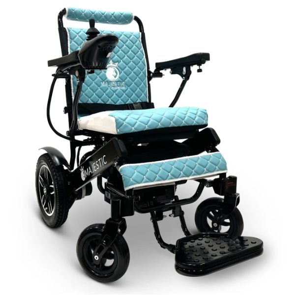  MAJESTIC IQ-8000 Remote Controlled Lightweight Electric Wheelchair Teal Cushion