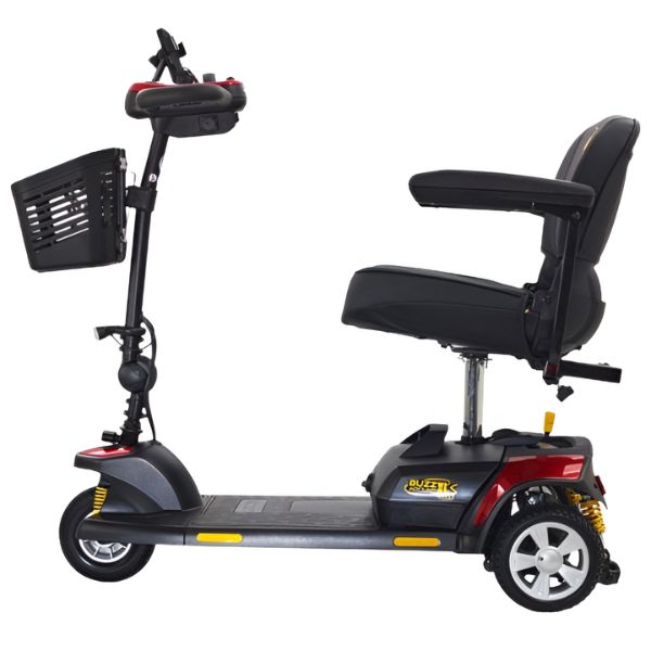 Golden Technologies Buzzaround XLS-HD 3-Wheel Travel Scooter GB121B-SHZ Red Color Left Side View