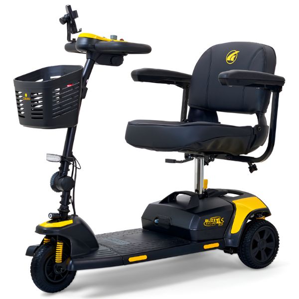 Golden Technologies Buzzaround XLS-HD 3-Wheel Travel Scooter GB121B-SHZ Canary Yellow Color