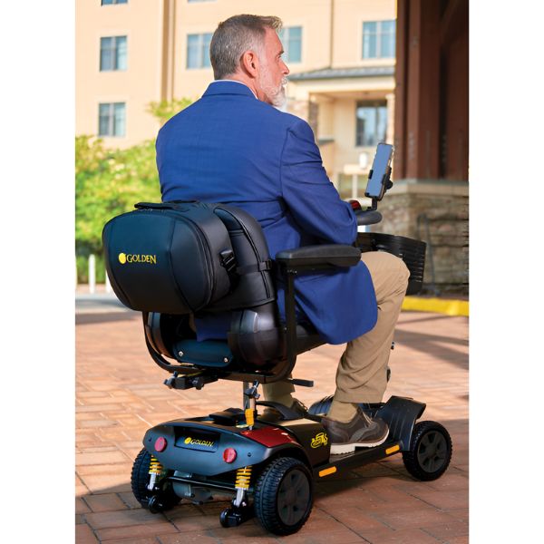 Golden Technologies Buzzaround XLS-HD 3-Wheel Travel Scooter GB121B-SHZ Back View With Rider