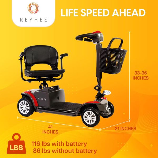 Reyhee Cruiser 4-Wheel Mobility Scooter Dimensions